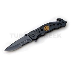 " Mason " Rescue Style Assist Knife 4.5" Closed Black
