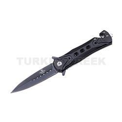 Snake Eye Tactical Spring Assist Knife 4.5" Closed Black