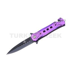 Snake Eye Tactical Spring Assist Knife 4.5" Closed Purple