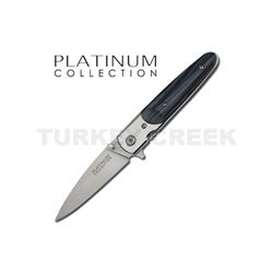 Spring Assist Gentleman's Knife w/Black Pearl Handle 4.5" Closed