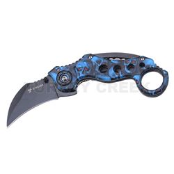 " Z Killer " Skull Karambit Tactical Spring Assist Knife 5" Close