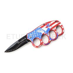 " U S " Action Assist Knuckle Knife 4.5" Closed with Clip
