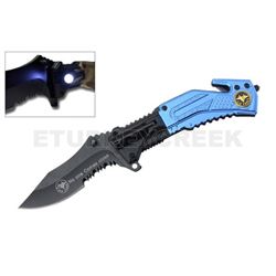 Air Force Rescue Folder Spring Assist Knife LED Light 4.5" Silver