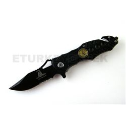 " D.T.O.M " Rescue Styel Assist Knife 4.5" Closed Black