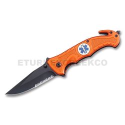 " E.M.S " Rescue Style Assist Knife 4.5" Closed Orange