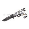 Image 1 : " One Shot One Kill " Sniper Gun Shape Action Assist Knife 4.5"