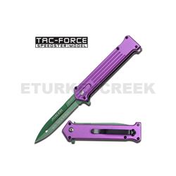 Purple Joker Action Assist 'Legal Automatic' Knife - Green Blade