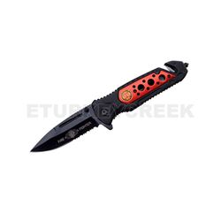 " Fire Fighter " Rescue Folder Spring Assist Knife 4.5" Closed