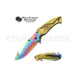 Wild Turkey Handmade Collection Spring Assist Knife.4.75" Closed