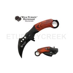 Wild Turkey Handmade Karambit Spring Assist Knife 4.5" Closed