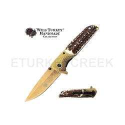 Wild Turkey Handmade Collection Spring Assist Knife 4.5" Closed