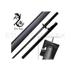 TEN RYU KNIGHT BLACK CORD DAMASCUS NINJA KATANA SWORD