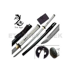 Ten Ryu - Sharp Damascus Steel Katana Sword - White Handle