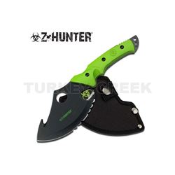 Z-HUNTER 10" ZOMBIE GREEN HALF SERRATED AXE