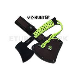 Zombie Hunter Green Cord Hanadle Axe 9.5" Overall with Case