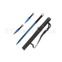 Ninja Sword All Black 28" Overall with Carrying Case