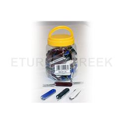 72pc Mini Swiss Style Multi function Key Chain Jar Mix Colors