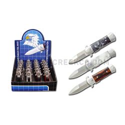 24 Mini Stiletto Folding Knives in Display Box 2.5" Closed