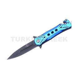 Snake Eye Tactical Spring Assist Knife 4.5" Closed Blue