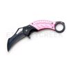 Image 1 : Karambit Style Spring Assist Knife 5" Closed Pink Handle