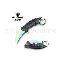 Snake Eye Tactical Karambit Spring Assist Knife 5" Closed