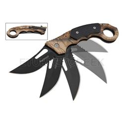 " Karambit " Quick Action Assist Knife 5.25" Leaf Camo