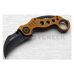 Karambit Tactical Action Assist.Black Blade/Green Hndle 5" Closed