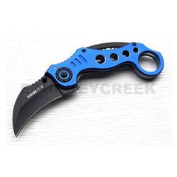 Karambit Tactical Action Assist.Black Blade/Blue Handle 5" Closed