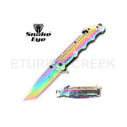 Snake Eye Tactical Spring Assist Rescue Knife 4.5" Closed