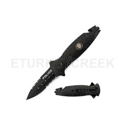 " Police " Rescue Folder Spring Assist Knife 4.5" Closed