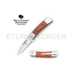 Wild Turkey Handmade Wood Handle Buck Style Action Assist Folding