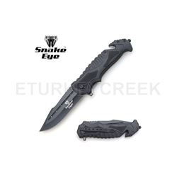 Snake Eye Tactical Spring Assist Rescue Knife 4.5" Closed