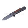 Image 1 : All Black Rescue Spring Assisted knife - Tanto Blade W/ Wood Hndl