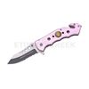 Image 1 : " Police " Pink Rescue Folder Spring Assist Knife 4.5" Closed