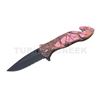 Image 1 : Rescue Style Spring Assist Knife 4.5" Closed with Clip Pink Camo