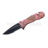 Image 1 : Rescue Style Spring Assist Knife 4.5" Closed with Clip Pink Camo