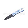 Image 1 : Eagle Design Handle Spring Assist Knife 4.5" Closed Blue