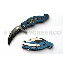 " Navy " Karambit Rescue Folder Action Assist Knife