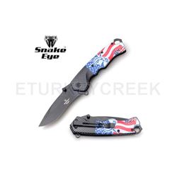 Snake Eye Tactical Spring Assist Knife 5" Closed