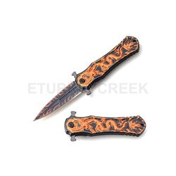 Snake Eye Tactical Dragon Design Spring Assist Knife 4.5" Closed