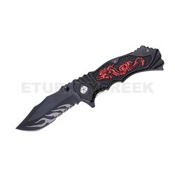 " Dragon " Fantasy Collection Spring Assist Knife Black 4.5"