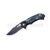 Image 1 : Fantasy Design Spring Assist Knife 4.5" Closed Blue Handle