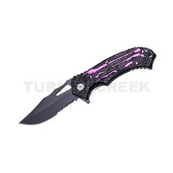 Fantasy Design Spring Assist Knife 4.5" Closed Purple Handle