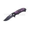 Image 1 : Fantasy Design Spring Assist Knife 4.5" Closed Purple Handle