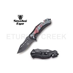 Snake Eye Tactical Spring Assist Knife 5" Closed