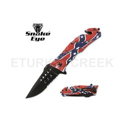 Snake Eye Tactical Spring Assist Rescue Knife 4.5" Closed