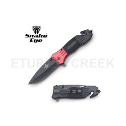 Snake Eye Tactical Rescue Spring Assist Knife 4.5" Closed W/Clip