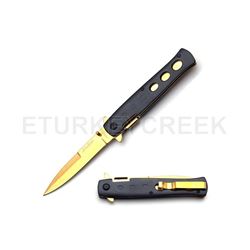 Snake Eye Tactical Blue Stiletto Knife 5" Closed with Clip