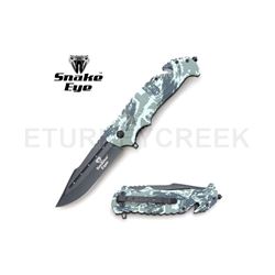 Snake Eye Tactical Spring Assist Rescue Knife 4.5" Closed