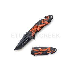 Snake Eye Tactical Dragon Design Rescue Spring Assist Knife 4.5"